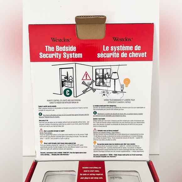 Vintage 1995 Westclox Bedside Security System Alarm Clock (New in Box) - Picture 3 of 5